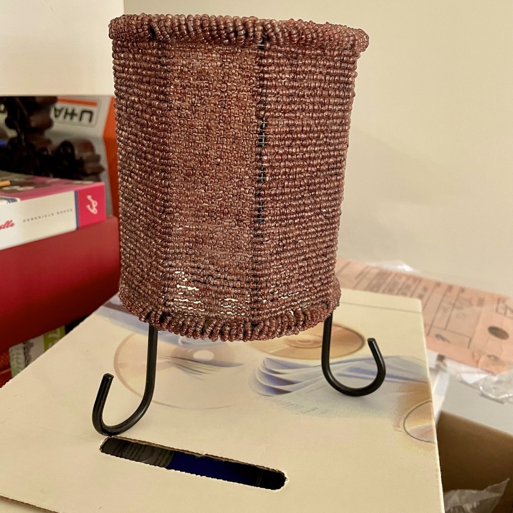 Vintage Beaded Tea Lite Holder